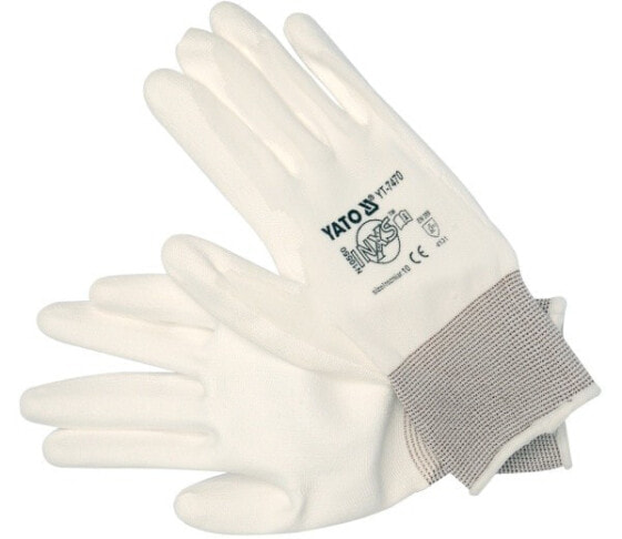 Перчатки защитные Yato Нейлон / Белый ПУ 10" 7470