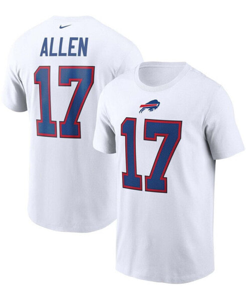 Men's Josh Allen White Buffalo Bills Name and Number T-shirt
