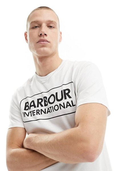 Barbour International essential large logo t-shirt in white