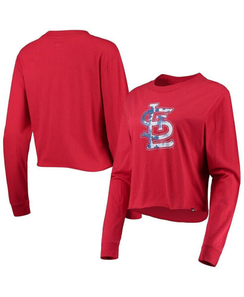 Women's Red St. Louis Cardinals Baby Jersey Cropped Long Sleeve T-shirt