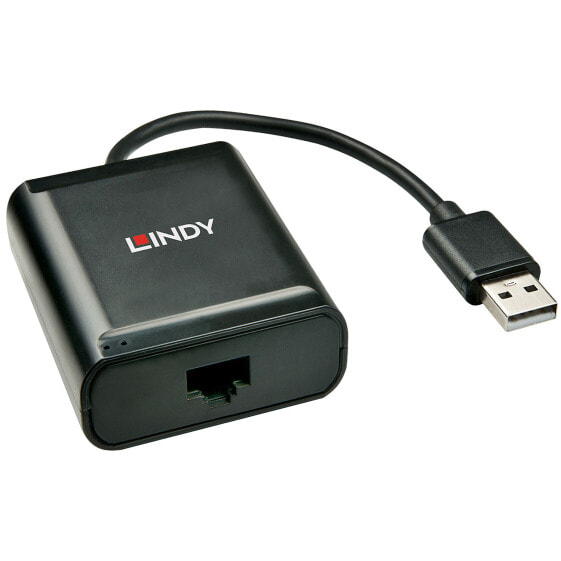 Разъемы и переходники Lindy USB 2.0 Cat.5 Extender 60m - 4 порта - USB 2.0 - RJ-45 - USB 2.0 - Чёрный - Металлический - 52 мм - 60 мм