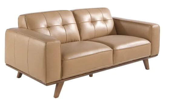 2-Sitzer-Sofa aus sandfarbenem Leder