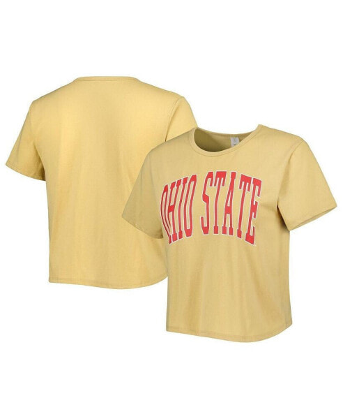 Women's Yellow Ohio State Buckeyes Core Fashion Cropped T-shirt