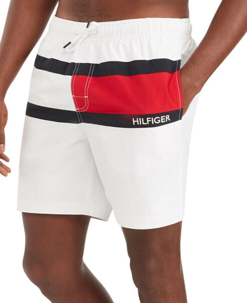 Men's Tommy Flag 7" Swim Trunks, Created for Macy's