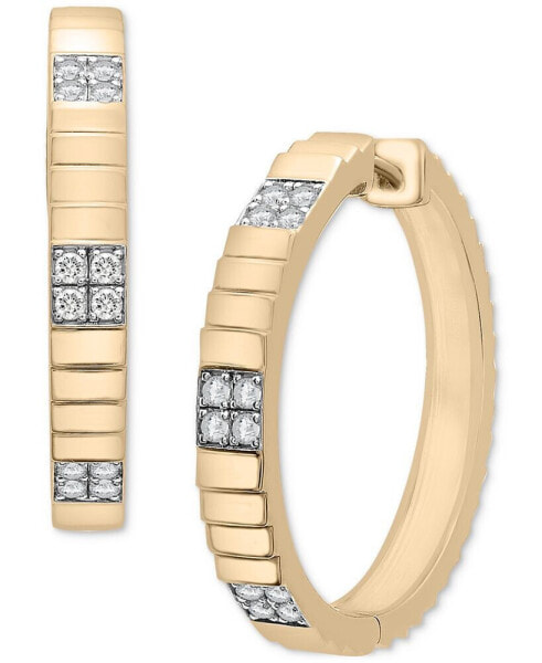 Diamond Textured Infinity Small Hoop Earrings (1/4 ct. t.w.) in Gold Vermeil, Created for Macy's