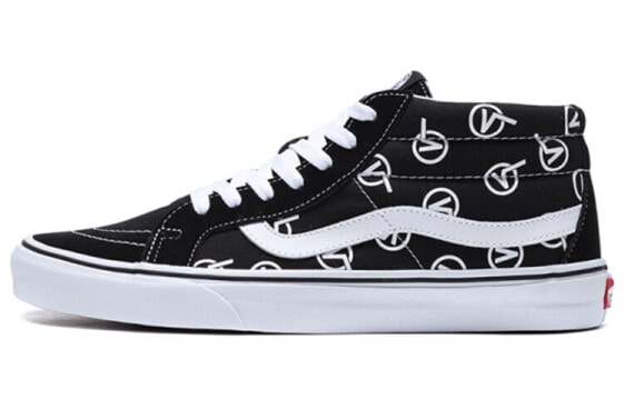 Кроссовки Vans SK8 MID Logo в черно-белом цвете