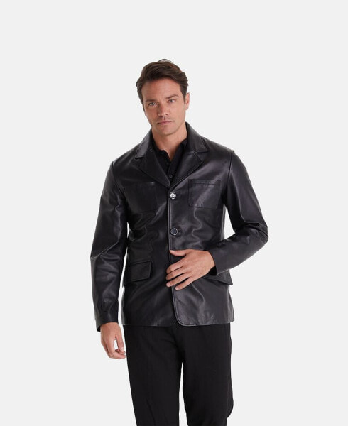 Куртка мужская из натуральной кожи Furniq UK Черная