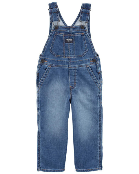 Toddler Knit-Like Denim Overalls 2T