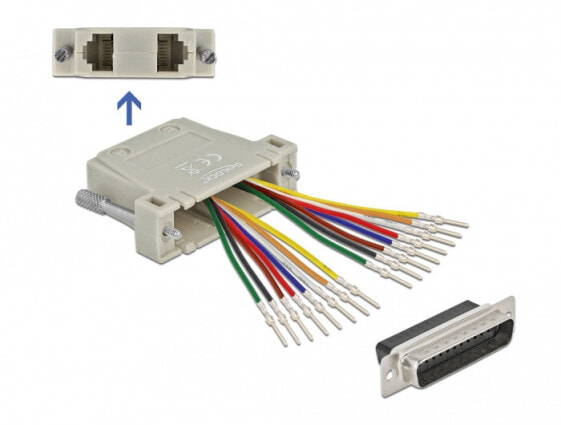 Delock 66833 - D-Sub 25pin - 2x RJ-45 - Beige