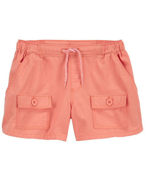 Kid Woven Cargo Drawstring Shorts 14