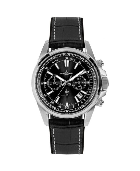 Men's Liverpool Watch with Leather/Solid Stainless Steel Strap, Chronograph 1-2117