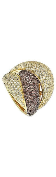 Suzy Levian Sterling Silver Cubic Zirconia Pave Crossover Ring