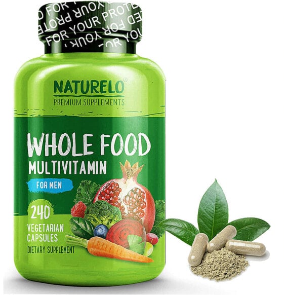NATURELO Whole Food Multivitamin Цельнопищевые мультивитамины для мужчин 240 капсул