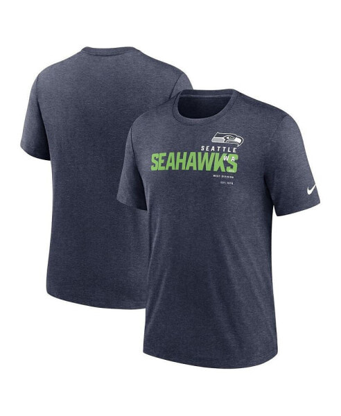 Men's Heather Navy Seattle Seahawks Team Tri-Blend T-shirt