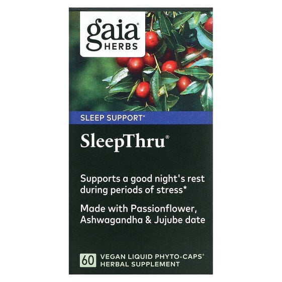 Витамины для здорового сна Gaia Herbs SleepThru, 60 капсул, веганские