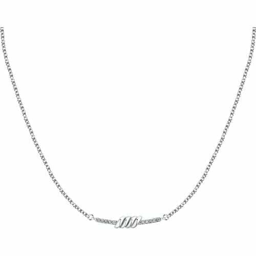 Elegant steel necklace with Torchon crystals SAWZ04