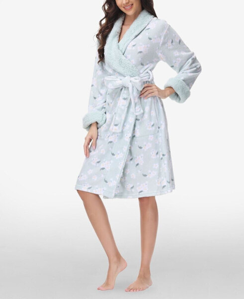 Women's Printed Plush Robe