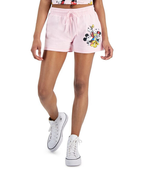 Juniors' Mickey Mouse Graphic Low-Rise Shorts