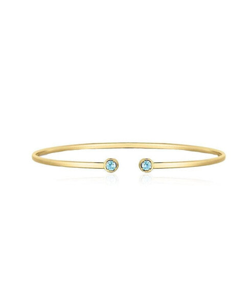 Blue Topaz Open Cuff Bangle