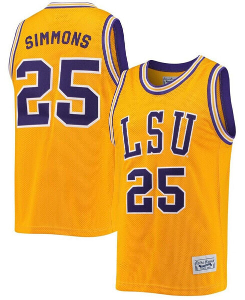 Футболка Original Retro Brand мужская Ben Simmons Gold-Tone LSU Tigers Classic Basketball Jersey