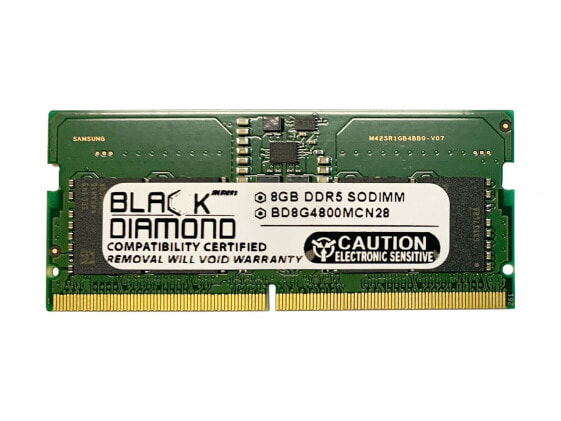 Black Diamond 8GB DDR5 4800 SODIMM Memory - 262-pin BD8G4800MCN28