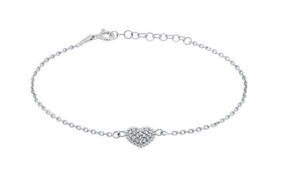 Romantic silver bracelet with heart BR11AW