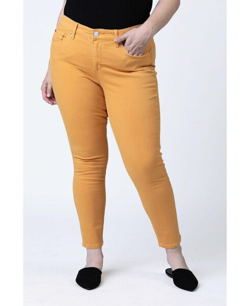 Plus Size Color Mid Rise Ankle Skinny pants