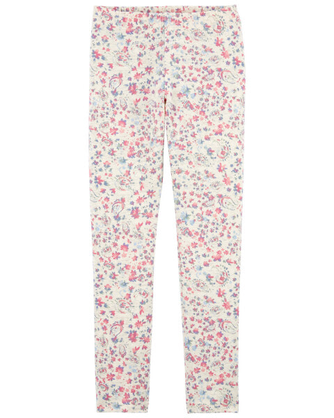 Kid Floral Print Stretch Leggings 12