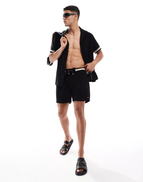 Boss Terry beach short in black