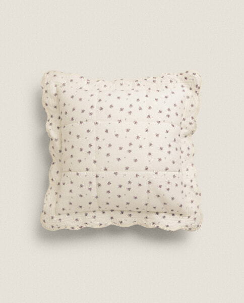 Children's floral print cushion cover