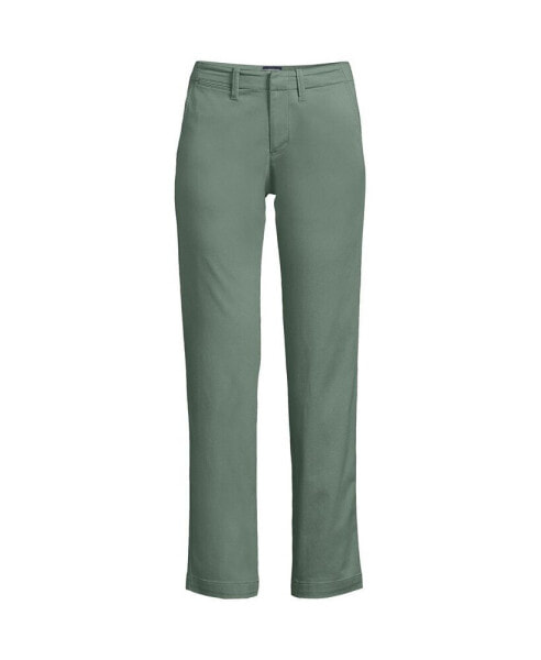 Petite Mid Rise Classic Straight Leg Chino Ankle Pants