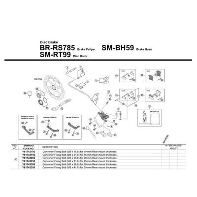 SHIMANO RS785 Converter Fixing Bolt Screw