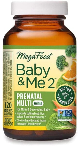 MegaFood Baby & Me 2 Prenatal Multi Minis Мультивитаминный комплекс для беременных и планирующих беременность женщин 120 мини таблеток