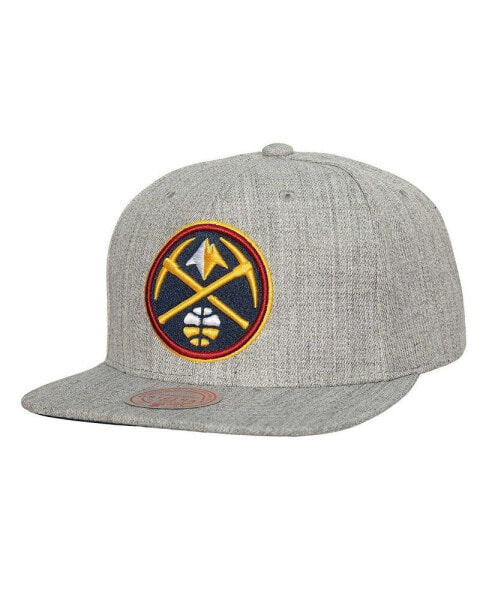 Men's Heather Gray Denver Nuggets Hardwood Classics 2.0 Snapback Hat