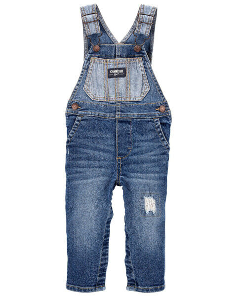 Baby Distressed Denim Overalls 6M