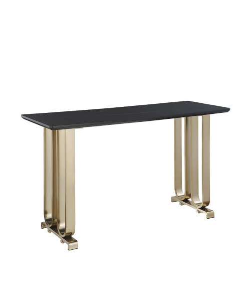 Gold and Black Bar Table with Metal Base