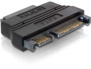 Delock SATA 22-pin / Slim SATA Adapter - SATA 22-pin M - Slim SATA 13-pin FM - Black