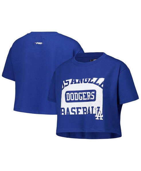 Women's Royal Los Angeles Dodgers Made To Play Boxy Cropped T-Shirt