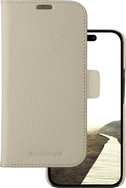 dbramante New York - 2-in-1 Leather Wallet for iPhone 15 Pro - Sand Dune