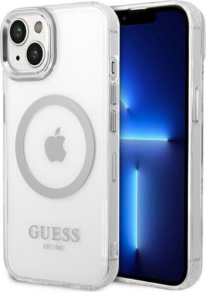 Guess Guess GUHMP14MHTRMS iPhone 14 Plus 6,7" srebrny/silver hard case Metal Outline Magsafe NoSize