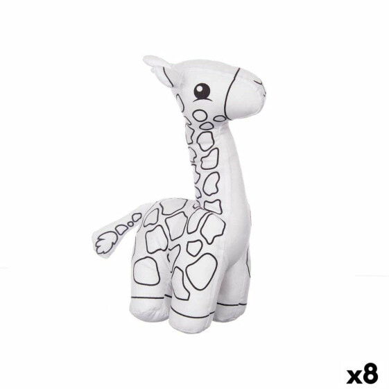 Плюшевая игрушка для раскраски Белый Чёрный Ткань 17 x 22 x 9 cm Жираф (8 штук)