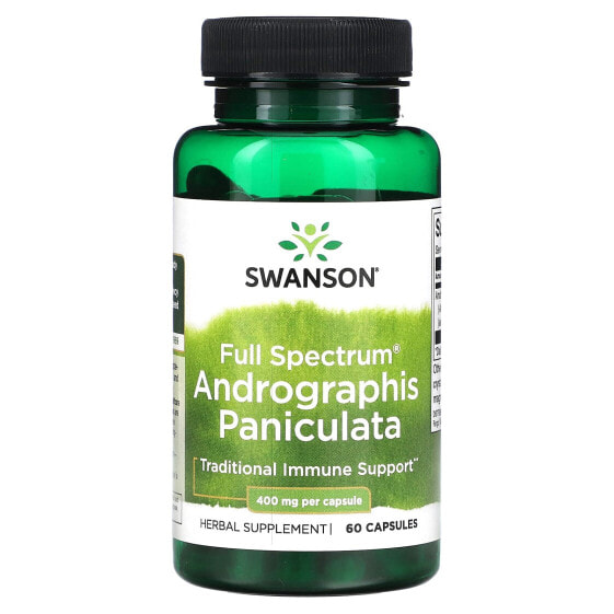 Травяные капсулы Swanson Full Spectrum Andrographis Paniculata, 400 мг, 60 шт.