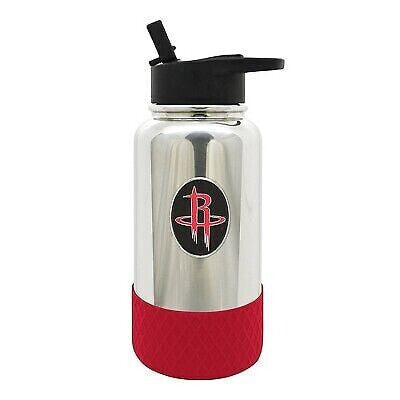 NBA Houston Rockets 32oz Thirst Hydration Water Bottle - Silver