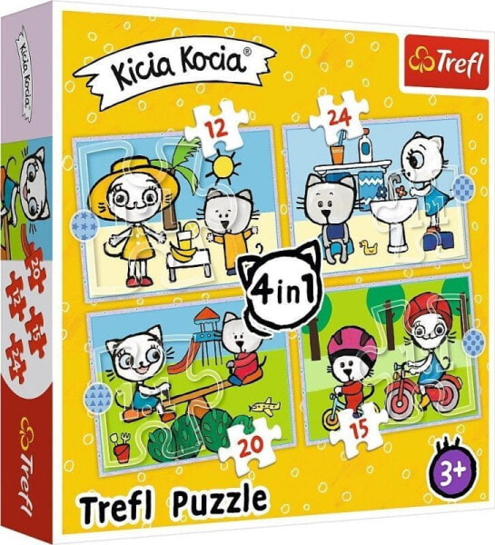 Trefl Puzzle 4w1 Dzień Kicia Kocia