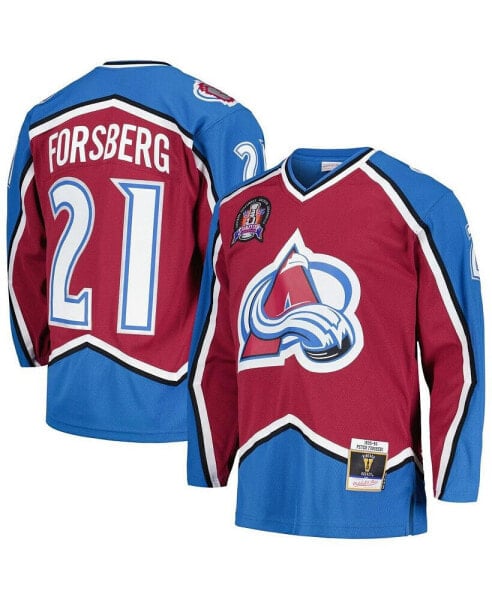 Men's Peter Forsberg Burgundy Colorado Avalanche 1995/96 Blue Line Player Jersey