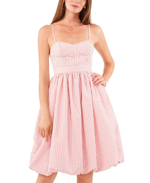 Women's Gingham Bubble Hem Dress