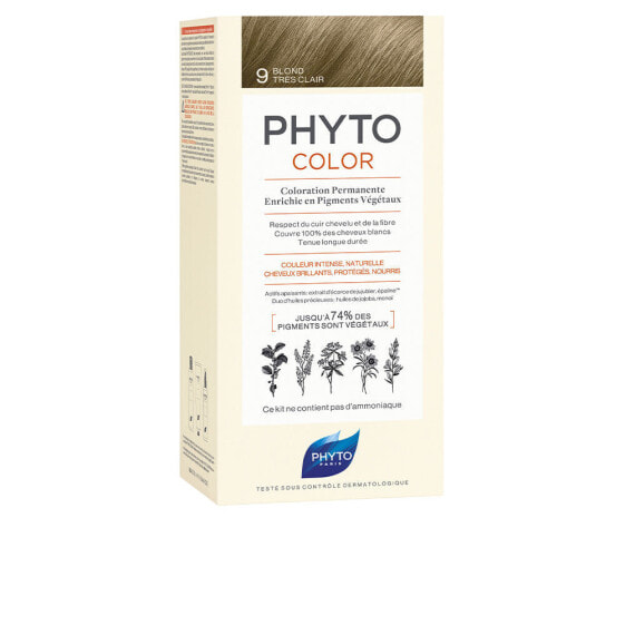 Phyto PhytoColor Permanent Color 9 Стойкая краска для волос, с растительными пигментами, оттенок очень светлый блонд