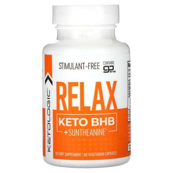 Витамины для похудения KetoLogic Relax Keto BHB + Suntheanine, 60 вегетарианских капсул