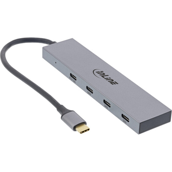InLine USB 3.2 Gen.2 Hub (10Gb/s) - 4 port USB-C - OTG - aluminium housing