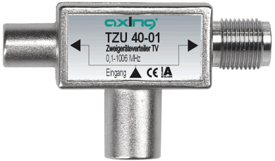 axing TZU 40-01 - Cable splitter - 0.1 - 1006 MHz - Metallic - Male/Female - A - F - IEC